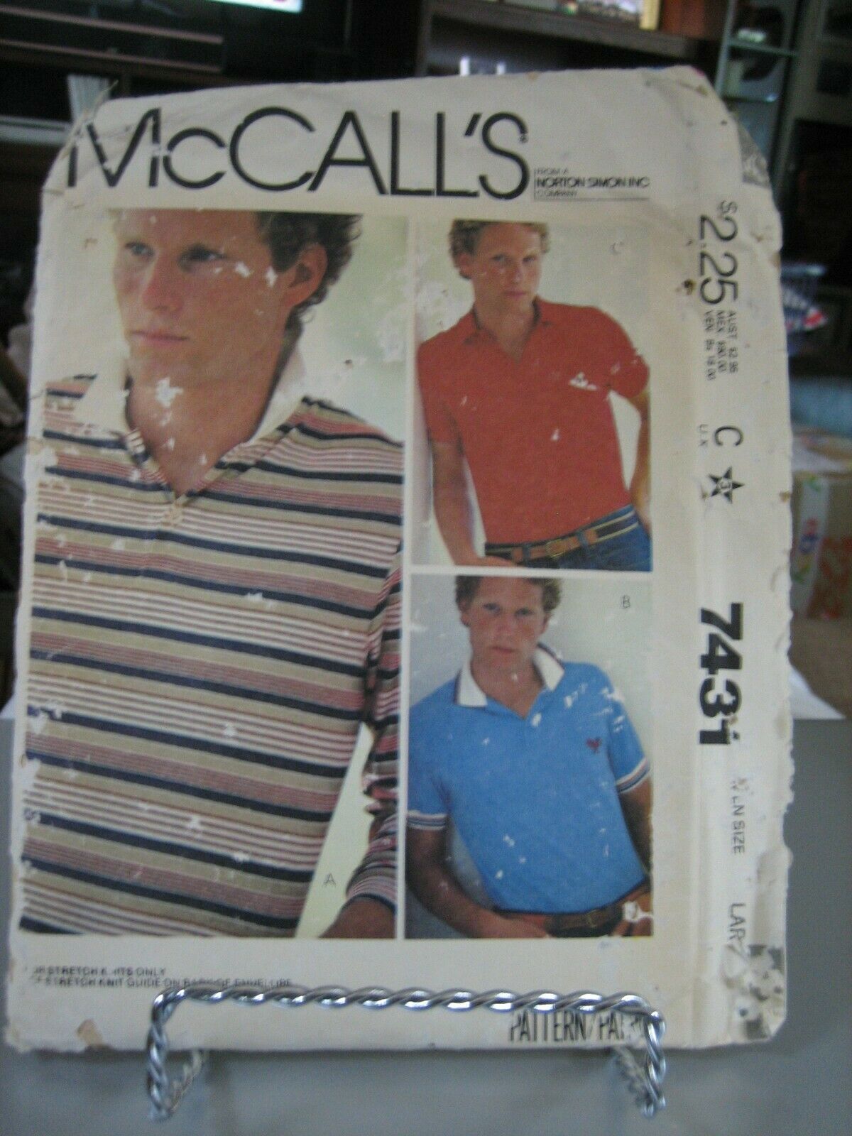 McCall's 7431 Men's Knit Shirt Pattern - Size Large (42-44) - $9.78