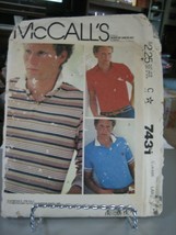 McCall&#39;s 7431 Men&#39;s Knit Shirt Pattern - Size Large (42-44) - $9.78