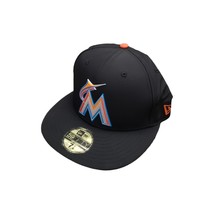 New Era Miami Marlins MLB 59Fifty 2018 OF Prolight BP Fit Hat Black Size 7 1/8 - £29.58 GBP