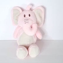 Kellytoy Baby Pink Cream Elephant 10&quot; Plush Rattle Clip On Lovey Toy Crinkle - £17.08 GBP