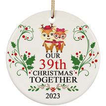 Funny Couple Deer Ornament Gift Decor 39th Wedding Anniversary 39 Year Christmas - £11.70 GBP