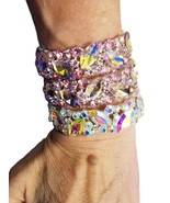 Rhinestone Stretch Bracelet, Colorful Crystal Pageant Jewelry, Bridal Dr... - £39.17 GBP
