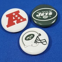 New York Jets Pinback Buttons American Footbal Conference Vintage Lot Of 3 - $11.88