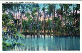 Lake Scene Lovers Lane Augusta Georgia Postcard - £5.49 GBP