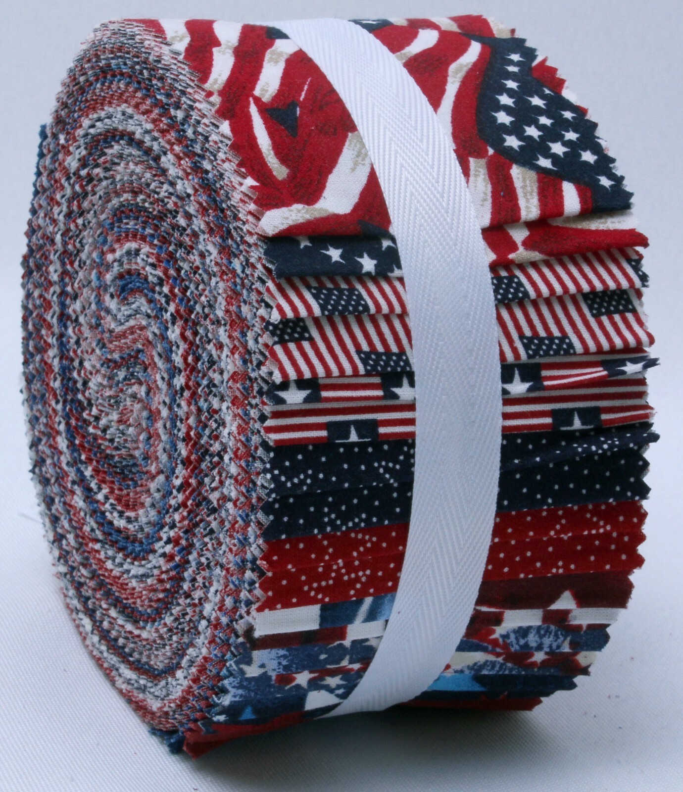 Jelly Roll American Flags Independence Day USA Roll Up Cotton Precuts M5... - $39.97