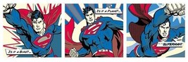 Superman Art Poster ~ Is It A Bird? Plane? Triptych Slim 12x36 Dc Comic Book - £6.83 GBP