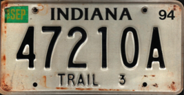 Vintage Indiana License Plate -1994  Crafting Birthday  MANCAVE Nostalgic - $28.79