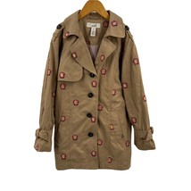 Peek Tan Trench with Embroidered Flowers Size 6 - $19.54