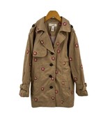 Peek Tan Trench with Embroidered Flowers Size 6 - £15.39 GBP