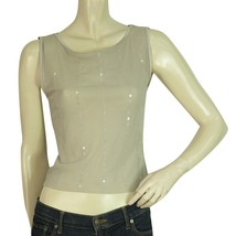 Love Sex Money Gray Sequined Sequins Short Tank Vest Sleeveless Top Size S - $48.51