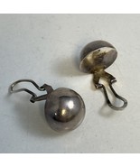 Sterling Silver 925 Half-Ball 18 mm Round Clip on Earrings 6.5g - $40.63 CAD
