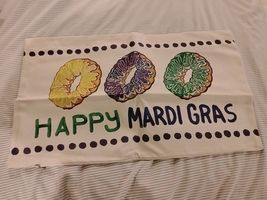 AVOIN colorlife Happy Mardi Gras Donut 20" x 12" (Pack of 1), White  - $2.99