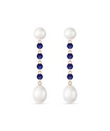 Galaxy Gold GG, 14K Solid Rose Gold Gold, Natural Sapphire Earrings for ... - $483.90