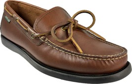 EASTLAND YARMOUTH Men&#39;s Tan Handsewn Leather Slip-on Boat Shoes, 7766-04 - £93.81 GBP