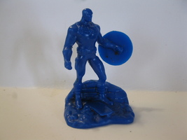 (BX-1) 2&quot; Marvel Comics miniature figure - Captain America #1 - blue pla... - $1.25