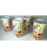 Starbucks 4 Watercolor Hearts Ceramic Coffee Tumbler mug cup 10oz MIC 20... - £548.19 GBP