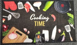 Printed Kitchen Rug(18x30&quot;)COOKING Time,Kitchen Utensils &amp;Veggies,Supreme Living - £14.73 GBP