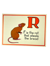 Cavallini Letter R Framable Nursery Art 1930s Repro Alphabet Flash Card ... - $9.74