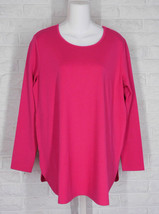 Renuar Rounded Hem Knit Top Pockets Peony Pink Nwt Xs S M L Xl Xxl - $46.74