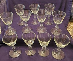CLEAR GLASS WINE/MARTINI GLASSES FLUTED AND STEMMED 11 COUNT - £43.87 GBP