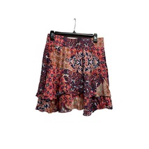 Cabi Womens Size M Floral Tiered Skirt Mixed Prints Elastic Pull on Waist Pink O - £17.10 GBP