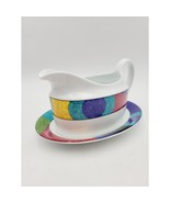 Mikasa California M5101 Currents Ceramic 1980/1990s Style Gravy Boat and... - $55.16 CAD