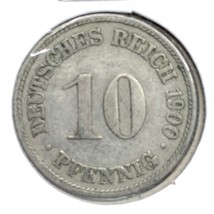 1900 D German Empire 10 Pfennig Coin - $8.90