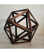 Shelf Decor Metal Copper Bronze Color Geometric Icoshahedron Home - 8&quot; - $206.71 MXN