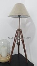 NAUTICALMART CLASSICAL OAK WOOD TRIPOD TABLE LAMP IN MAHOGANY FINISH - £154.28 GBP