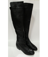 Michael Kors BLACK LEATHER FABRIC Stretch Knee High Boot Zipper Women 6 ... - $79.99
