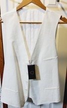 Black-Brown 1826 Mens Formal Dress Vest 101 Off White/Blanc Cotton/ Satin Back - £33.63 GBP