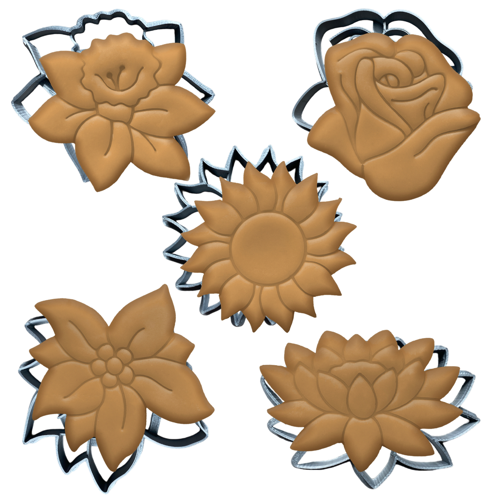 Flowers Cookie Cutters, Floral Spring Garden Mother's Day| Rose, Lotus
