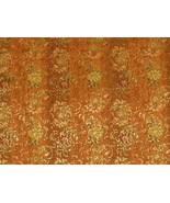 Floral Striped Fabric 46 x 115 Remnant Multi Color with Gold Metallic Ac... - $21.00