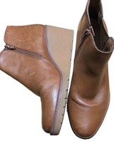 Clarks Brown Leather Zip Wedge Boots Hazen Flora Size: 9.5 M - $29.69