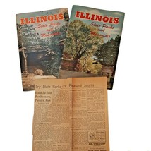 2 Illinois State Parks Booklets 1960 Vintage plus News Article - £21.64 GBP