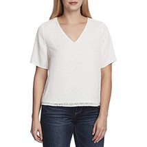 MSRP $49 Vince Camuto Women&#39;s Sheer Honeycomb VNK Blouse White Size XS (DEFECT) - £8.75 GBP