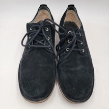 UGG Sheepskin Lined Oxford Men&#39;s Shoes Black Suede Leather Size 9.5 - $34.60