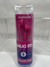Pink Magnavox SNUG FIT+  Gummy Earbuds Microphone Smooth Bass COMBINESHIP - $4.09
