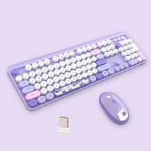 Hello Bear 2.4G Full-Size Wireless Keyboard And Mouse Combo, Multi-Color Typewri - £52.32 GBP