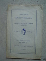 Vintage 1931 Booklet Chester County Drama Tournament PA - £14.24 GBP