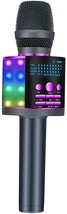 BONAOK Upgraded Bluetooth Wireless Karaoke Microphone with LED Screen, Purple - £46.28 GBP