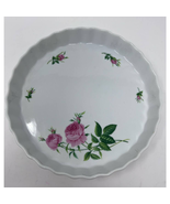 Christineholm Vintage Porcelain Rose Fluted Quiche Tart Dish Bakeware 1 ... - $38.04 CAD