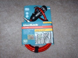 Wordlock Loop&#39;N Bike Lock Red 10MM - Lock Up To 4 Bikes - Equal to 14 Ft... - £15.47 GBP