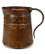 Vintage Rustic Style Copper Distressed Patina Pitcher w Handle - $42.08