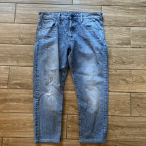 G-star Raw Men&#39;s Denim Blue Jeans 3301 SLIM Stretch Size 34x28 Button Fly - $19.98