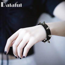 Elet one row spike rivet punk gothic rock unisex bracelets bangles fashion jewelry cuff thumb200