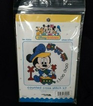 Disney Babies Baby Mickey Mouse Choo Choo Counted Cross Stitch Kit Vinta... - $21.72