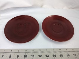 Hazel Atlas Saucer Plate Burgundy Red Lot of 2 - £19.27 GBP