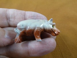 (Y-HIP-51) red HIPPO Hippopotamus gem Gemstone carving SOAPSTONE River H... - £6.78 GBP