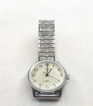 Vintage Timex Watch Water Resistant Round Face Metal Stretch Speidel USA Band - £19.90 GBP